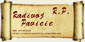 Radivoj Pavičić vizit kartica